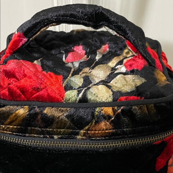 Johnny Was Black and Red Velvet Floral Bag - Picture 10 of 14
